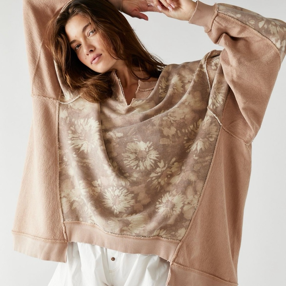 FREE PEOPLE We The Free Printed With The Band Pullover Sweatshirt, Size Medium